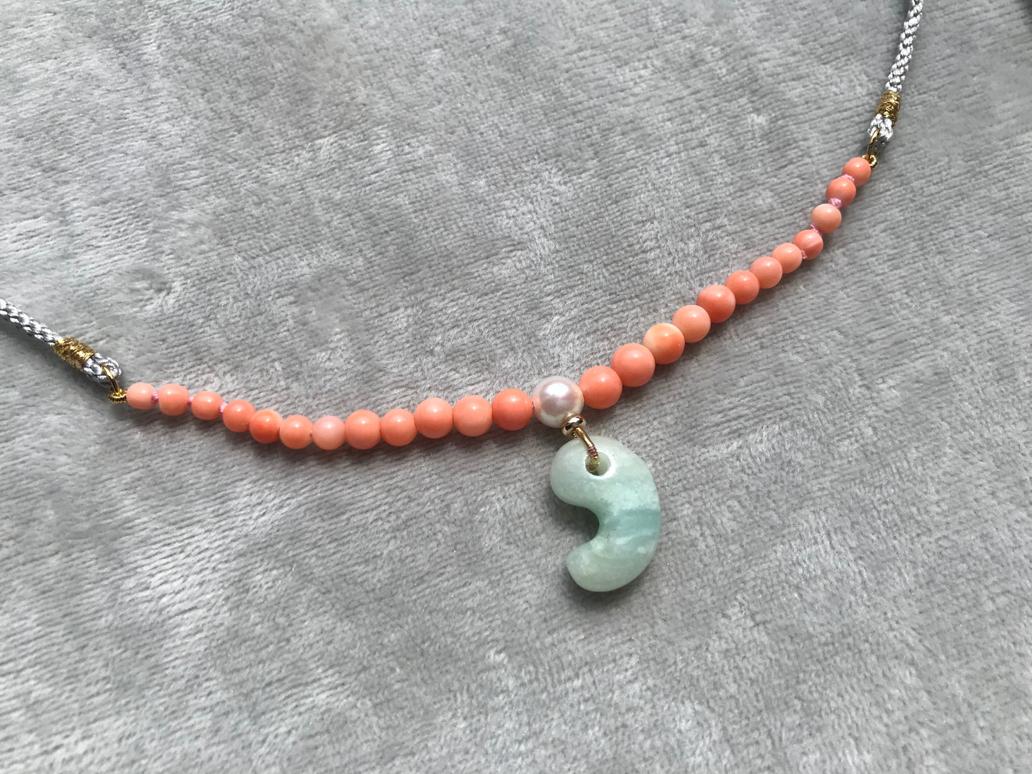 Green Japanese Jade Magatama Necklace