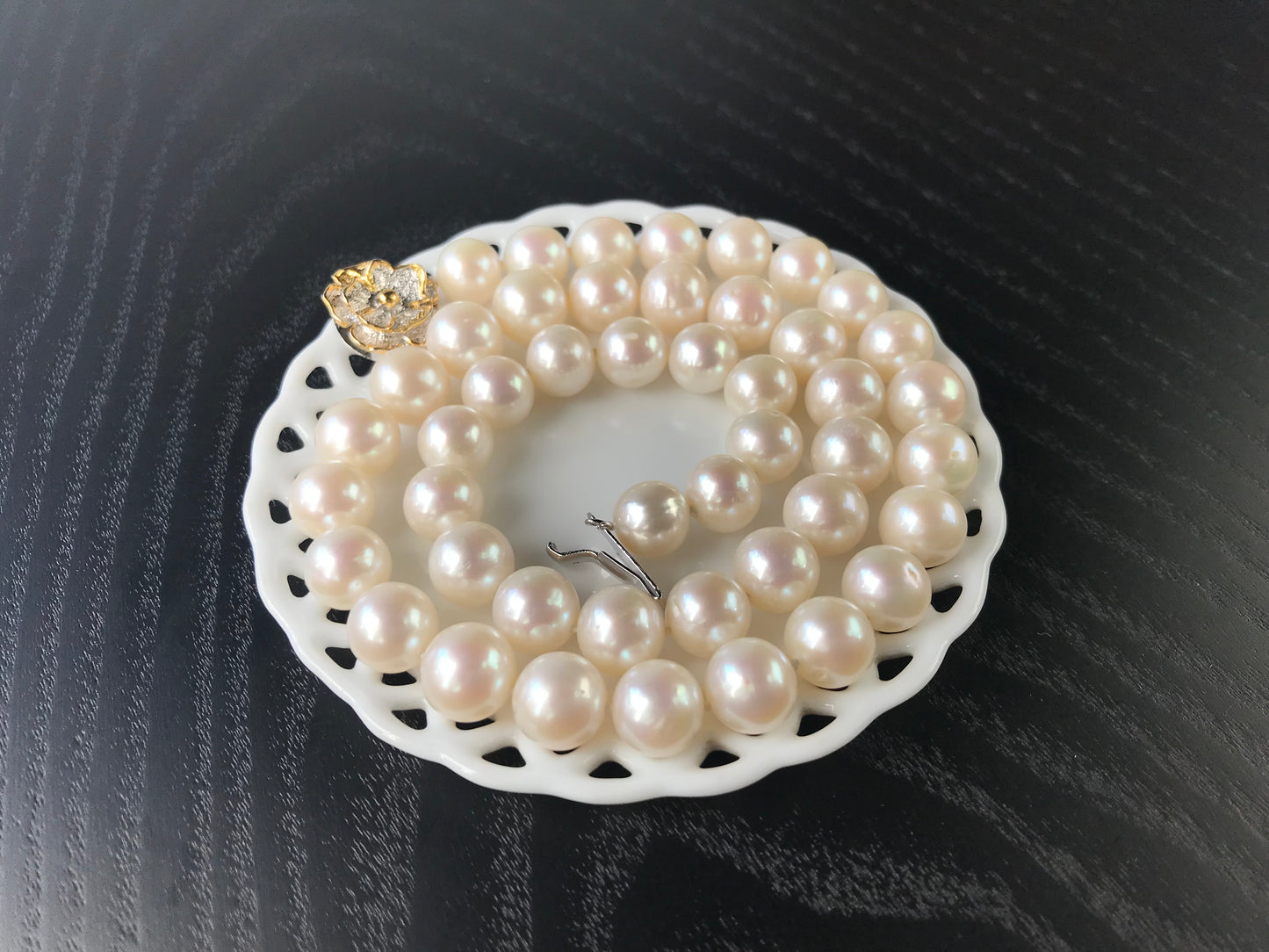 9-10mm Japanese freshwater pearl vintage necklace