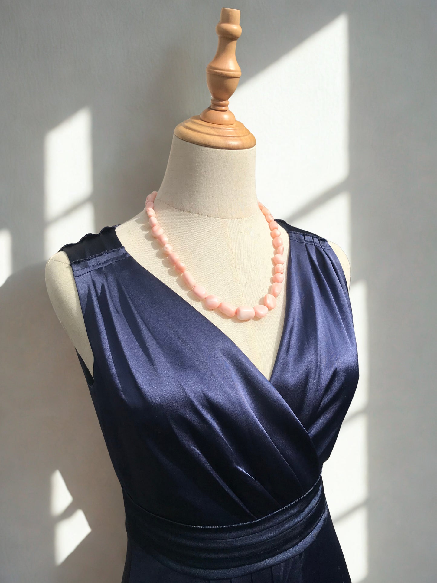 14K Large natural coral irregular shape beads necklace