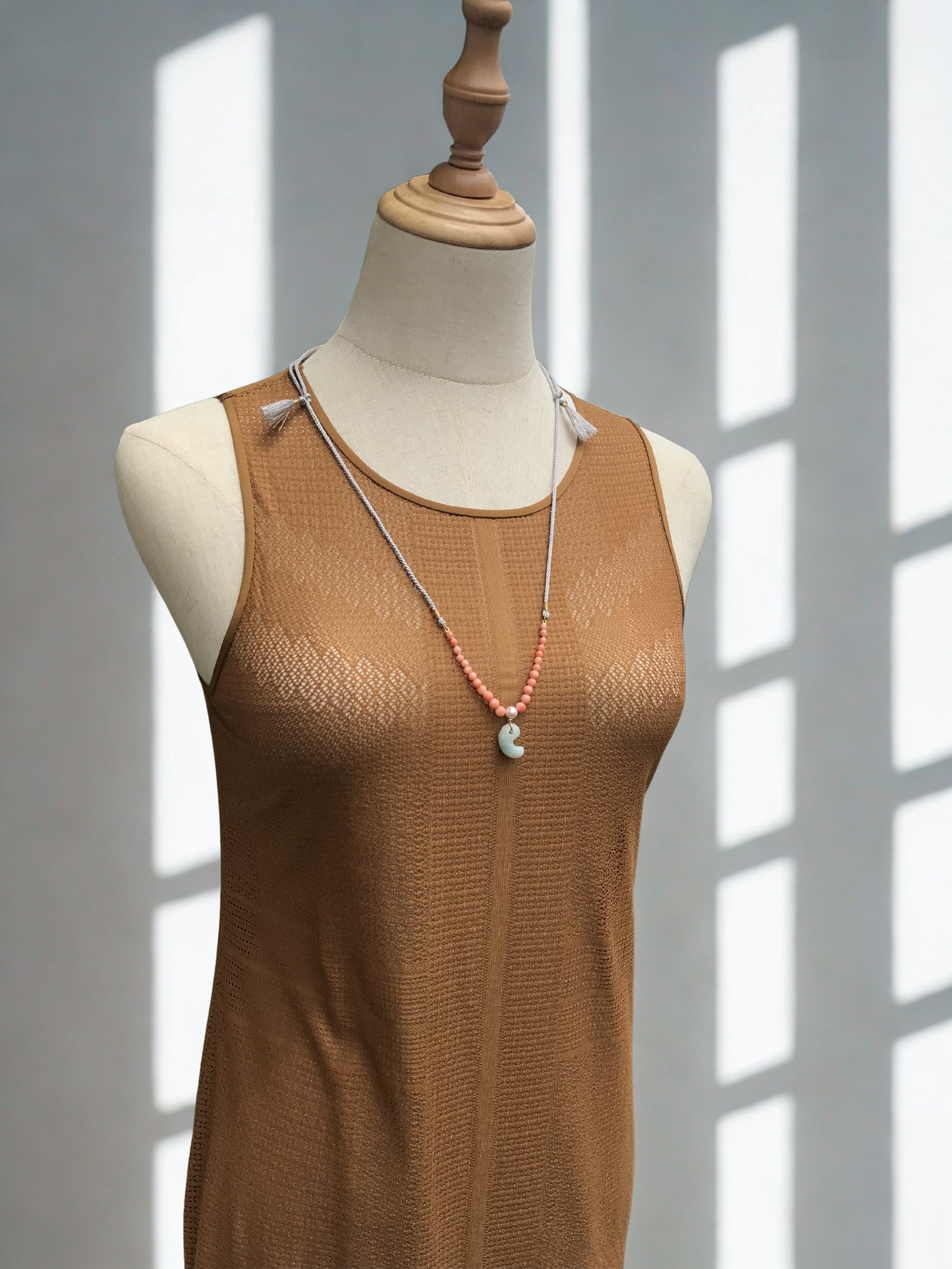 Green Japanese Jade Magatama Necklace