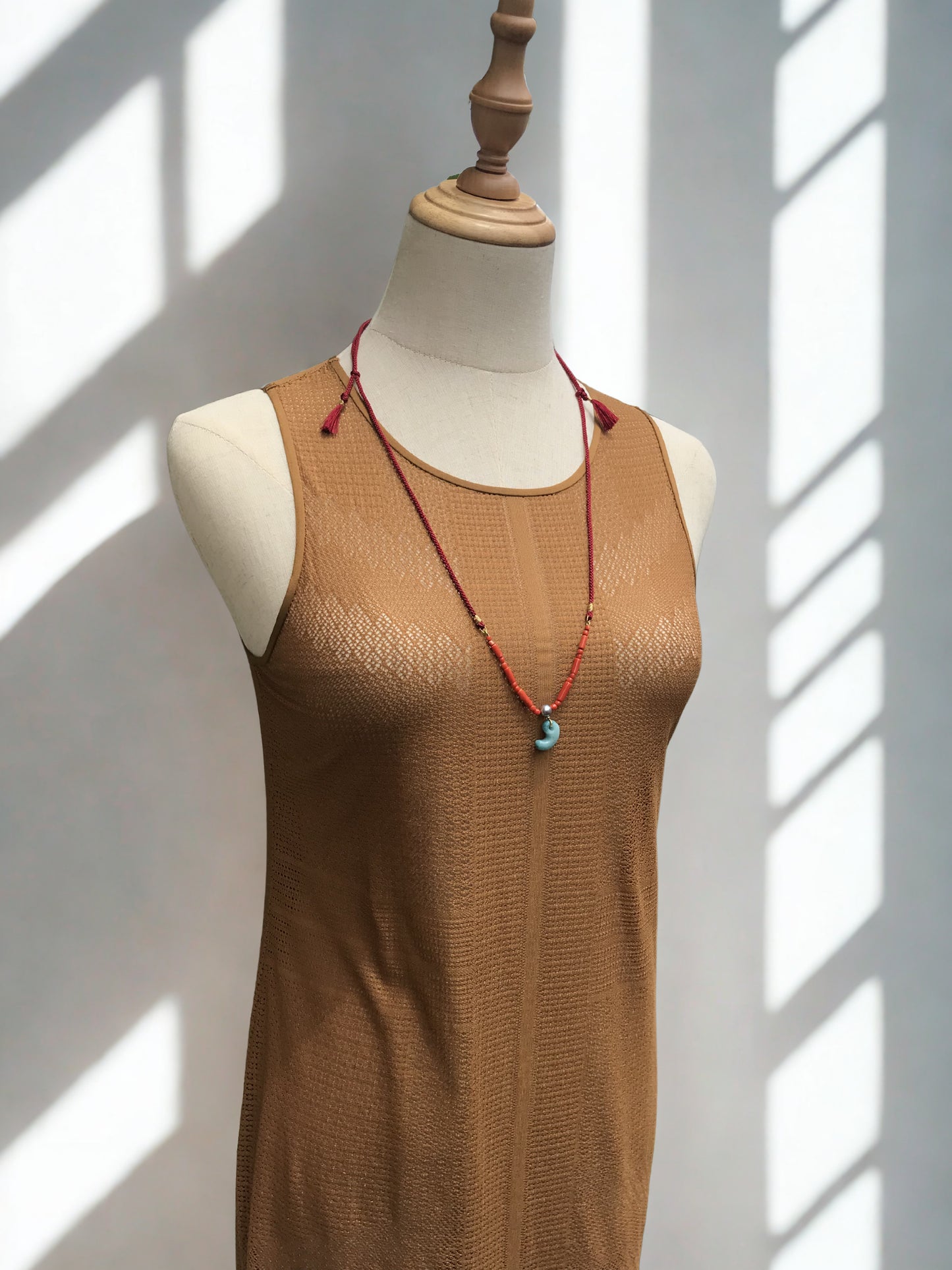 Blue Japanese Jade Magatama Necklace