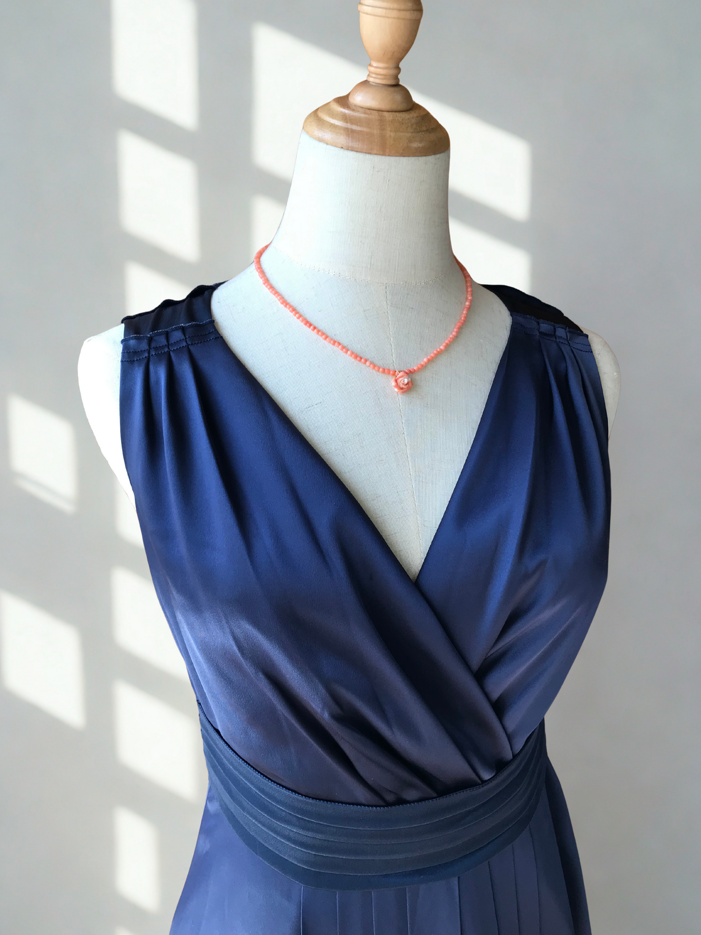 18K gold angel skin Momo coral rose necklace,pendant and earrings set