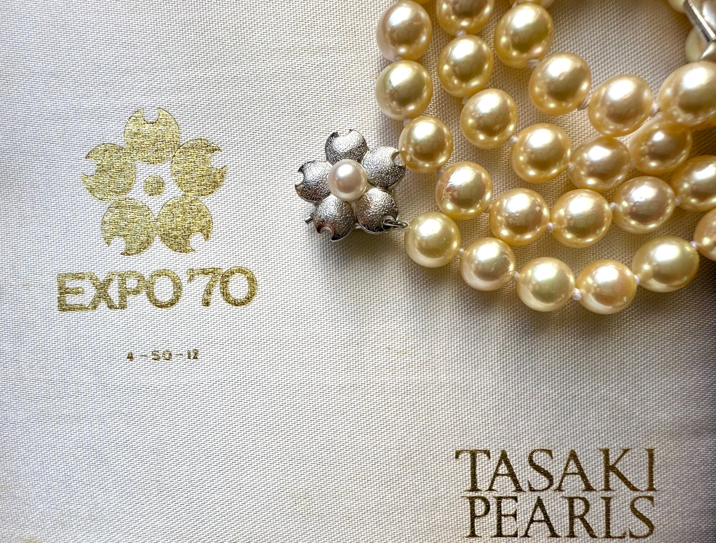 Collector’s item 1970 Osaka Expo Tasaki vintage Akoya pearl necklace