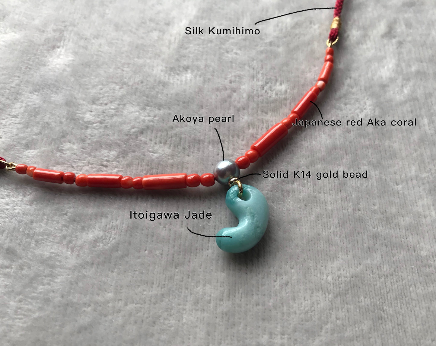 Blue Japanese Jade Magatama Necklace