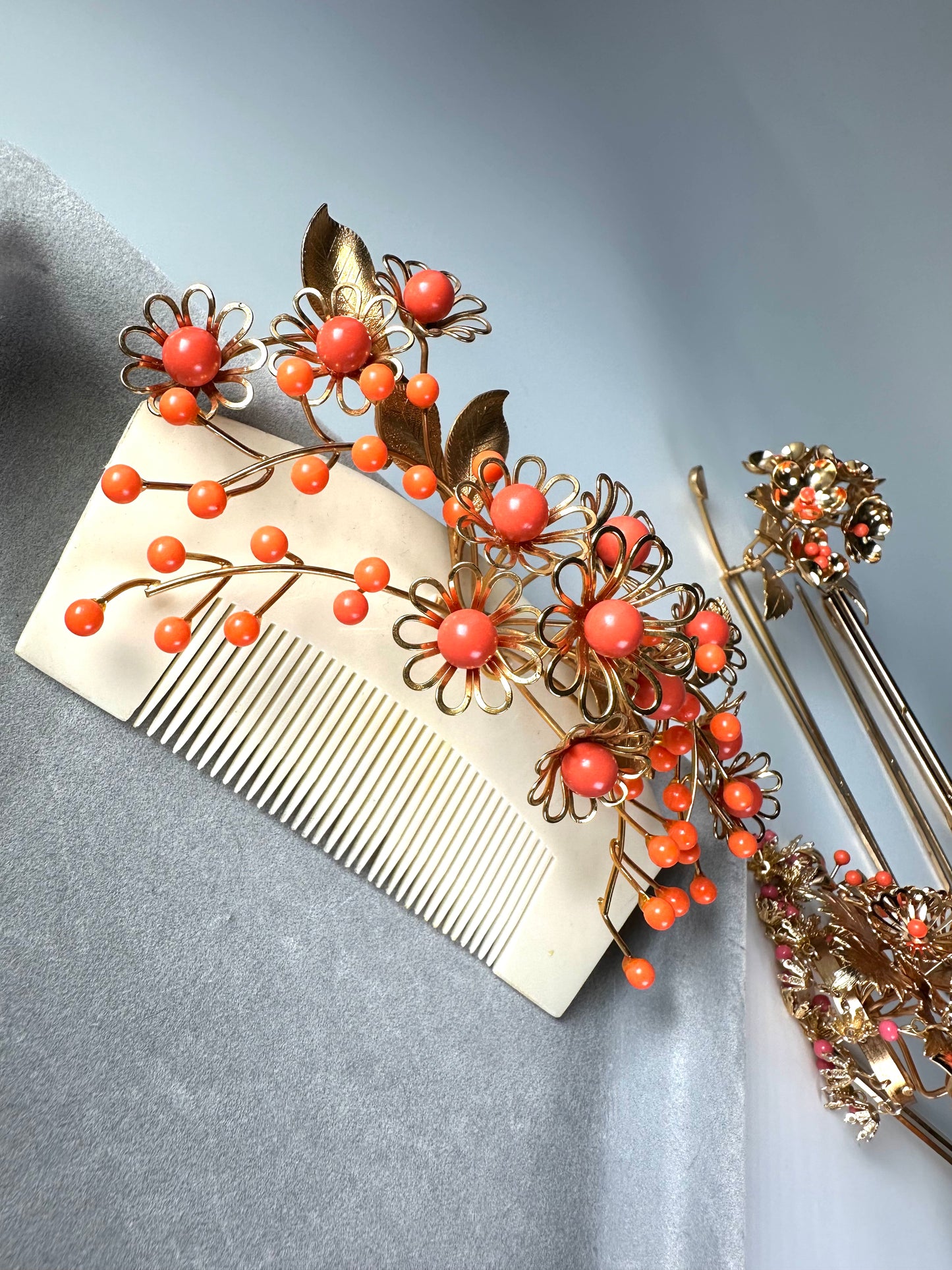 Vintage Kanzashi set Japanese traditional wedding hair decoration