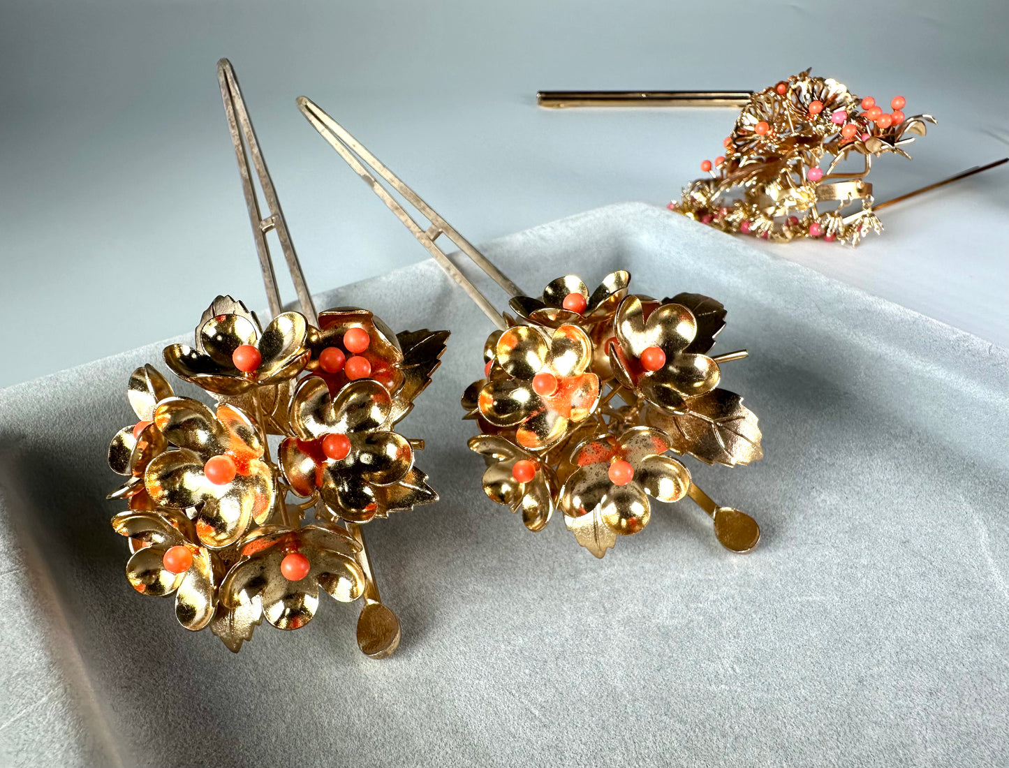 Vintage Kanzashi set Japanese traditional wedding hair decoration