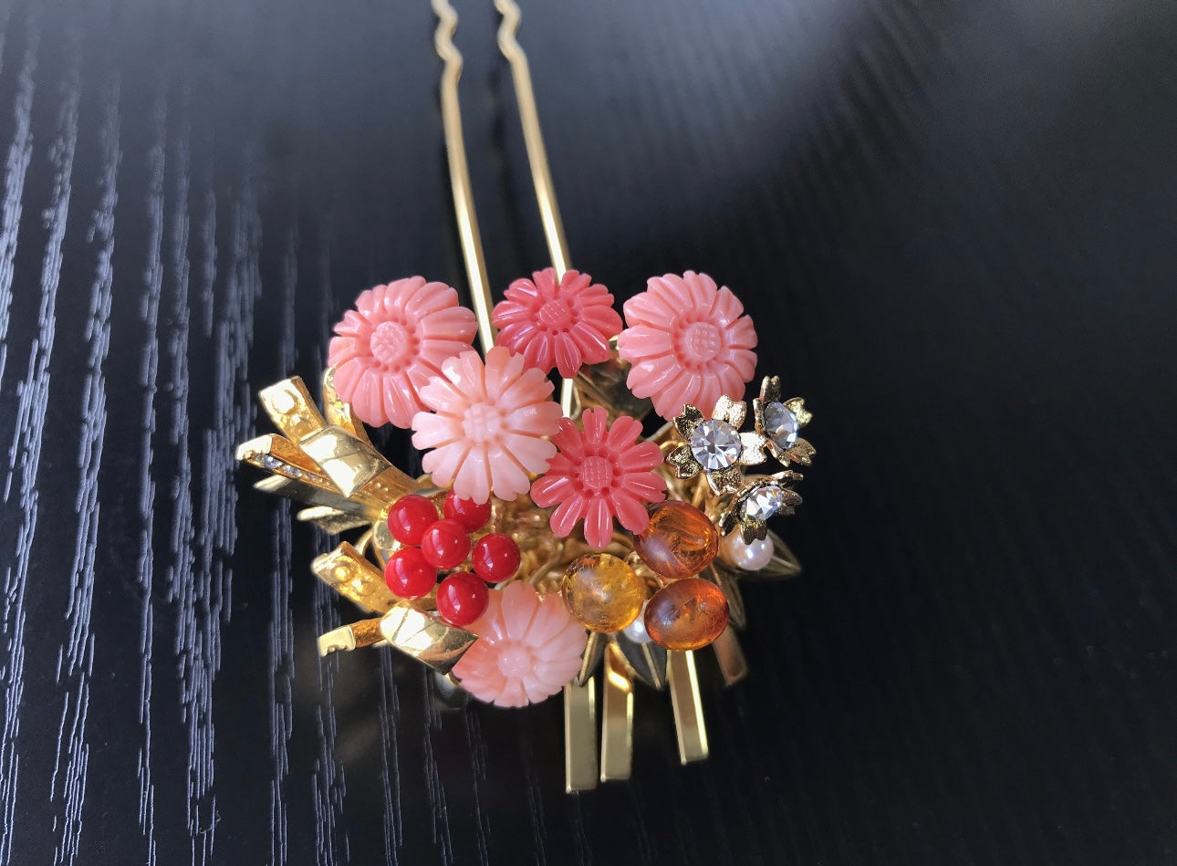 Kanzashi Japanese traditional wedding hair decoration