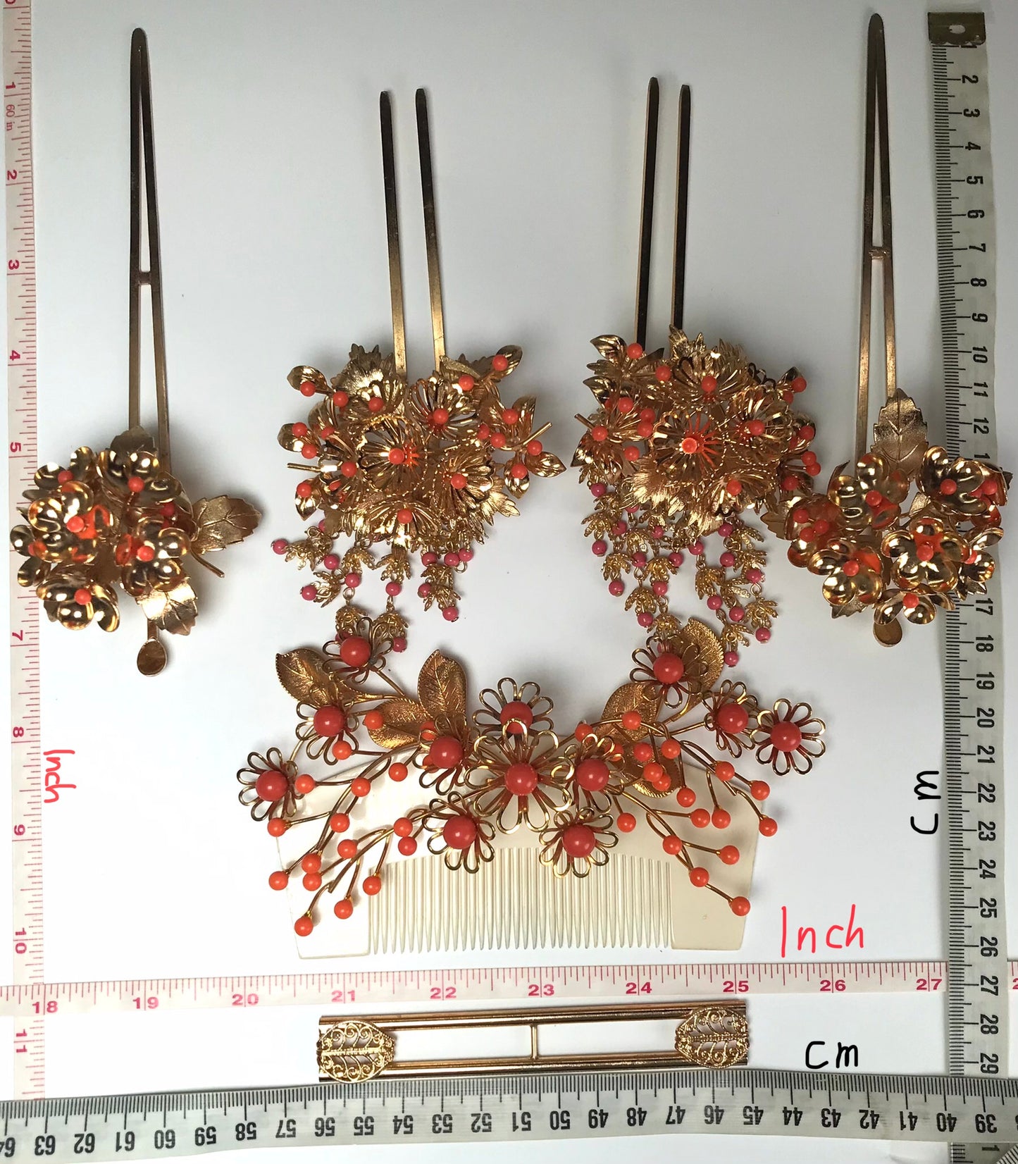 Vintage Kanzashi set Japanese traditional wedding hair decoration